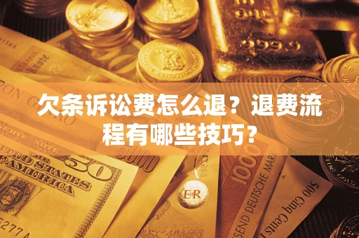 北京欠条诉讼费怎么退？退费流程有哪些技巧？